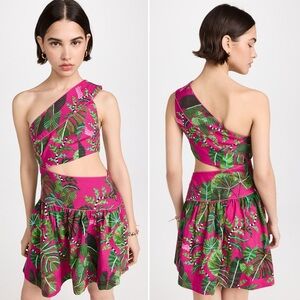 FARM Rio Pink and Green Tropical Mini Dress NWT
